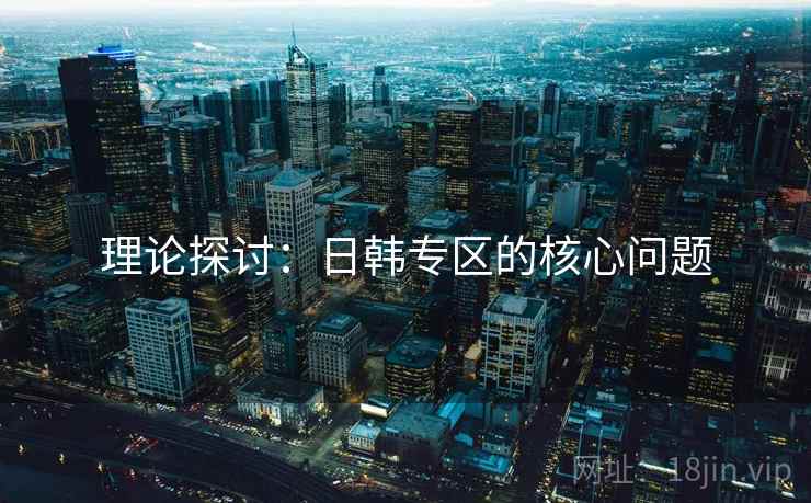 理论探讨:日韩专区的核心问题