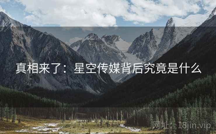 真相来了:星空传媒背后究竟是什么