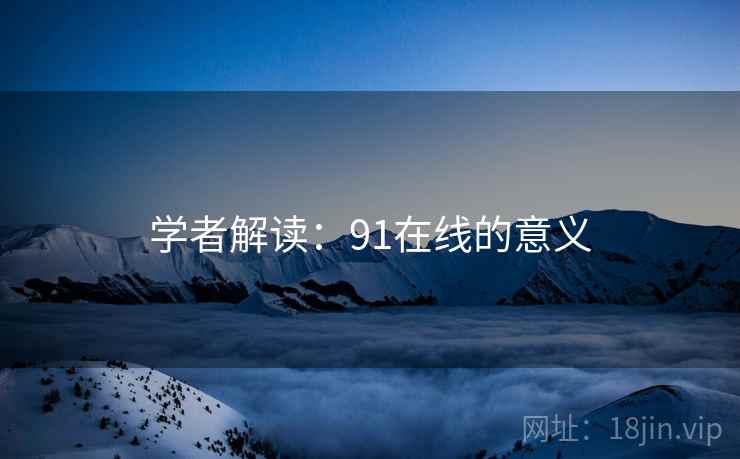 学者解读:91在线的意义 学者解读:91在线的意义